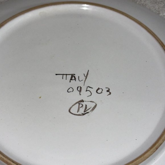 Lot/Set of 2 VTG Peasant Village Italian Pottery Hand Painted Cherries & Grapes - Picture 10 of 11